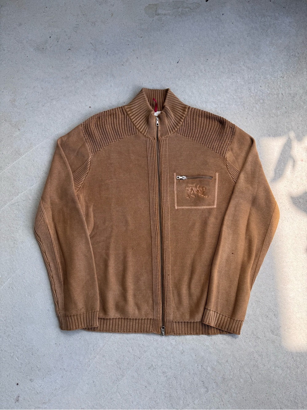 Parasuco Men's Brown Full-Zip Knit Jacket